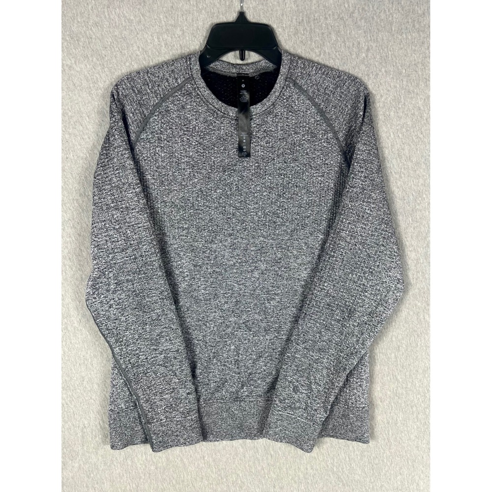 Lululemon Engineered Warmth Crewneck Sweater Mens Medium Grey Merino Wool Marl